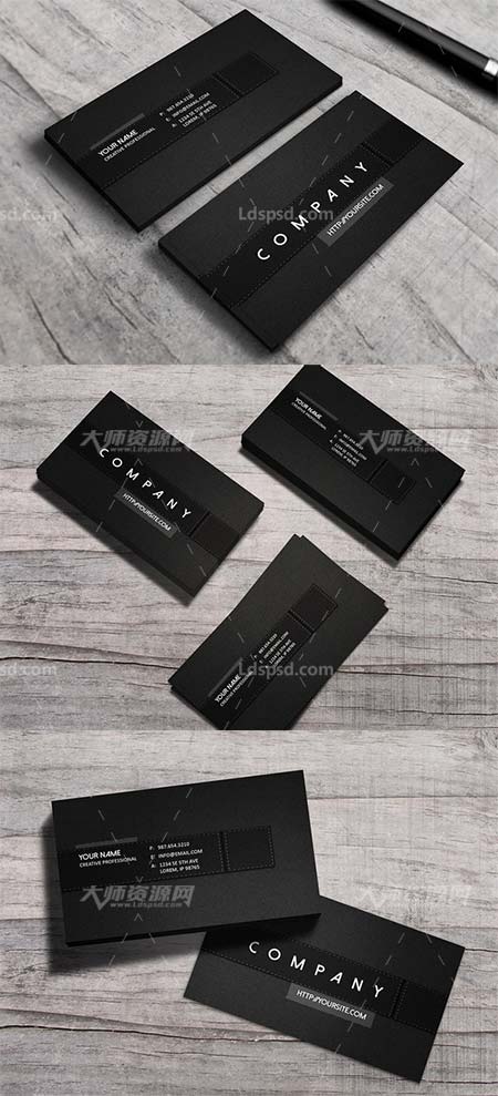 Corduroy - Business Card,酷黑风格的商业名片模板